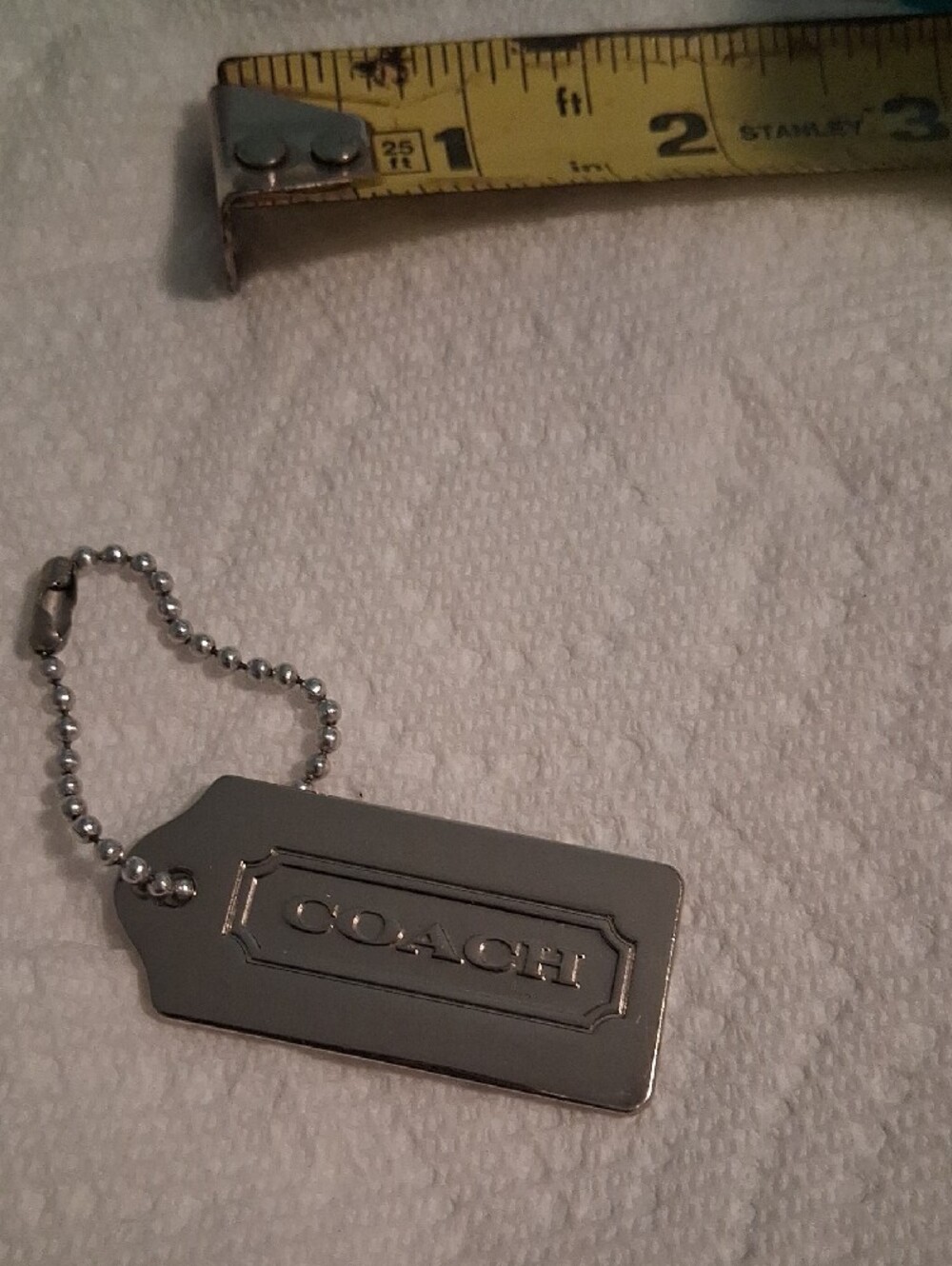Coach Silver-Tone Hang Tag with Ball Chain. Firm Price. No Bundle Discount. - Picture 7 of 7